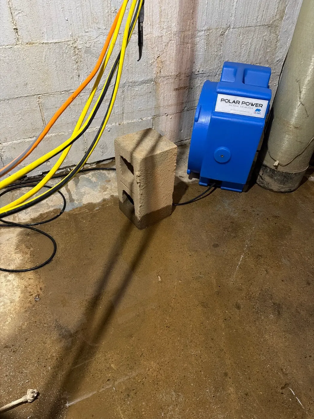 Basement water extraction in Old Town Fishers Indiana home